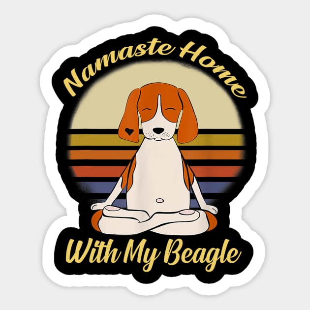 Namaste Home With My Beagle Sticker by Xamgi